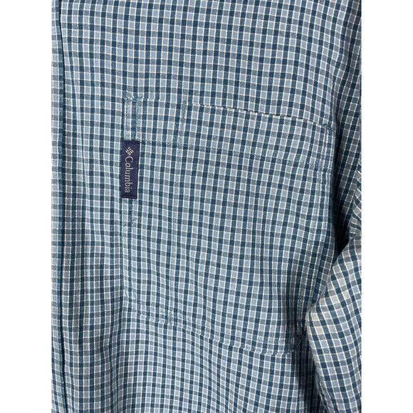 Columbia Mens Size M Long Sleeve Button Down Shirt Blue/Green Plaid - Picture 9 of 10